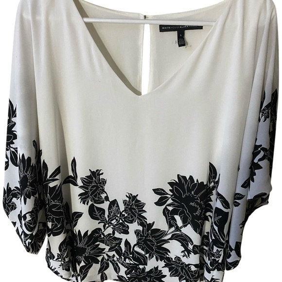White House Black Market Boxy 3/4 Sleeve Blouse - Picture 1 of 5